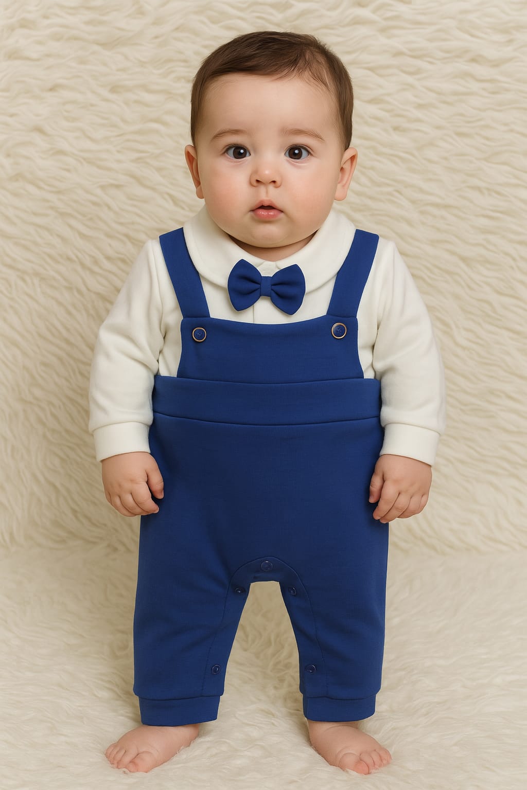 Dungaree Romper Infant Navy & White