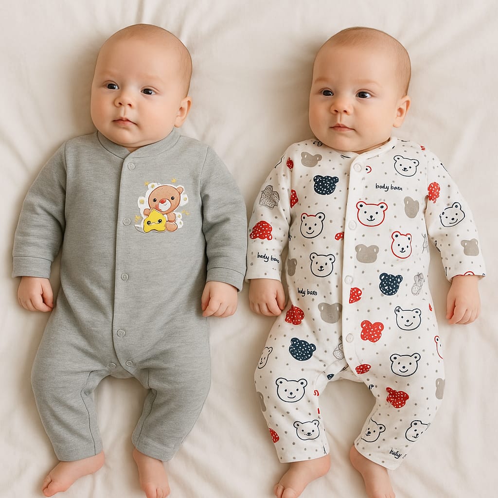 Sleepsuit Pack Of 2 Unisex Cotton