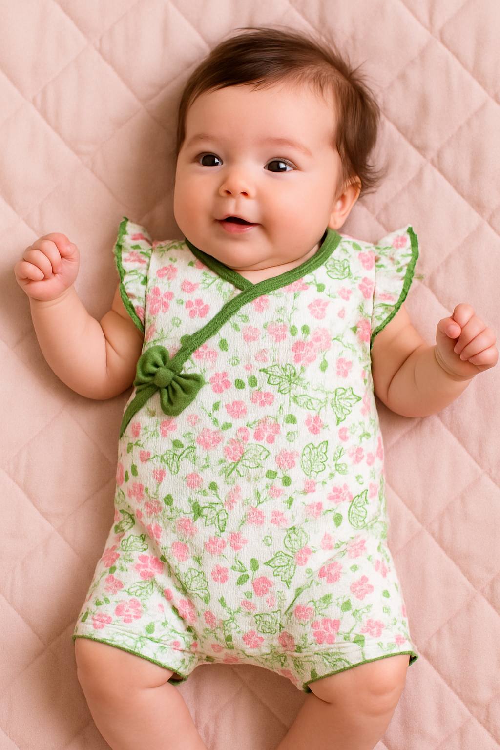Floral Half Leg Romper Girl