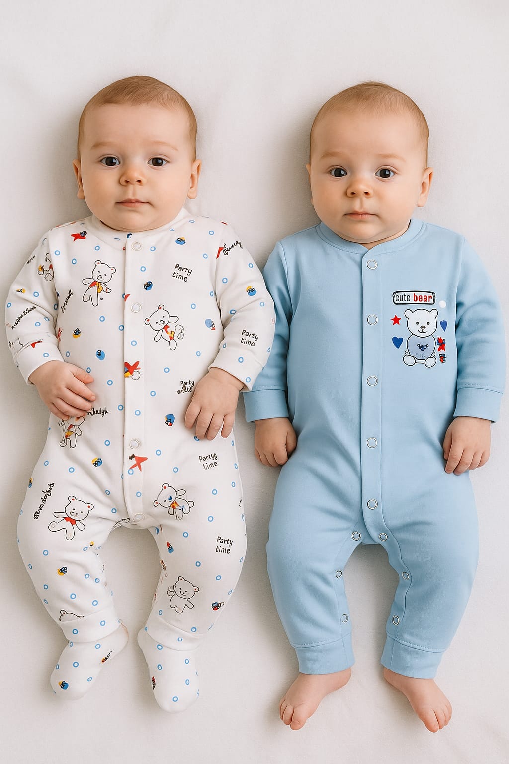 Sleepsuit Pack Of 2 Unisex Cotton