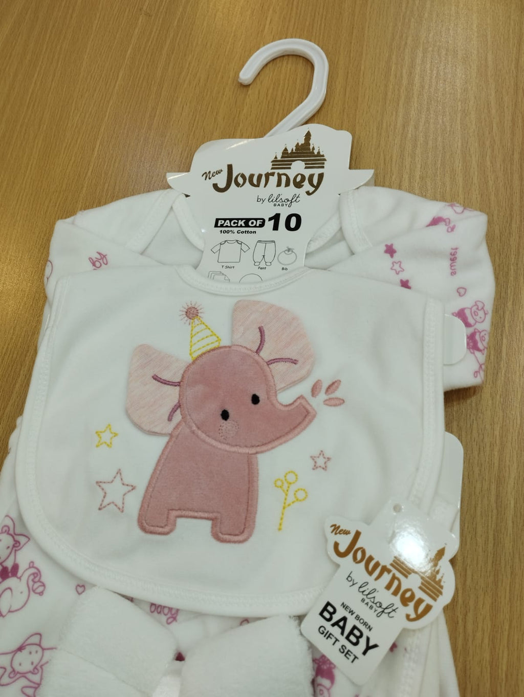 Journey winter starter set for newborn baby (0-3M) pink elephant (pack of 10)
