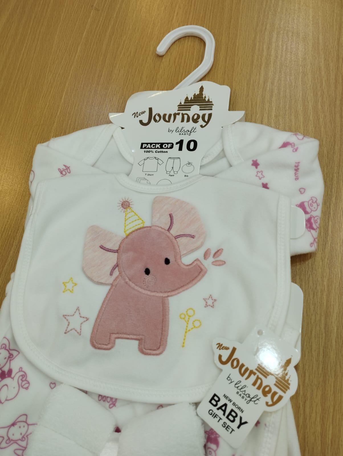 Journey winter starter set for newborn baby (0-3M) pink elephant (pack of 10)