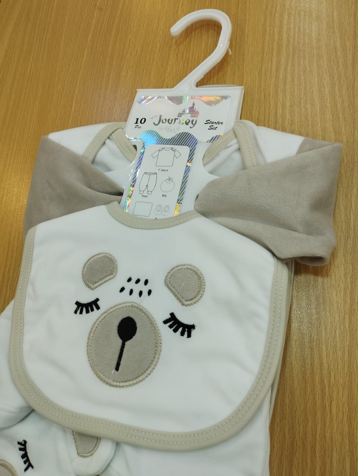 Journey pack of 10 starter set for new born baby 0-3M ( BROWN PANDA )