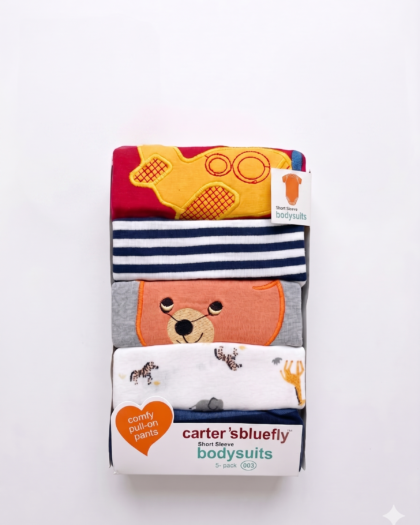 Carter's Short Sleeves Body Suit's Pack of 5 For Baby Boy's