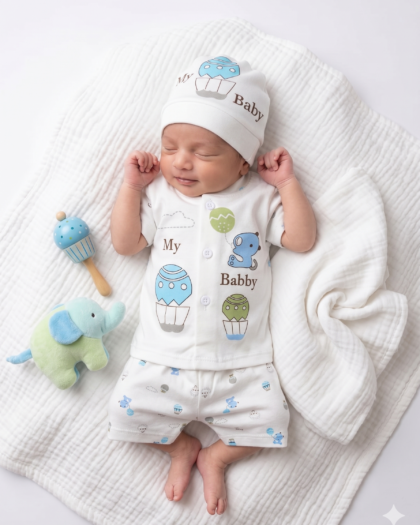 New Born Uni-sex 3-Piece "My Baby" Cotton Set