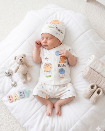 New Born Uni-sex 3-Piece "My Baby" Cotton Set