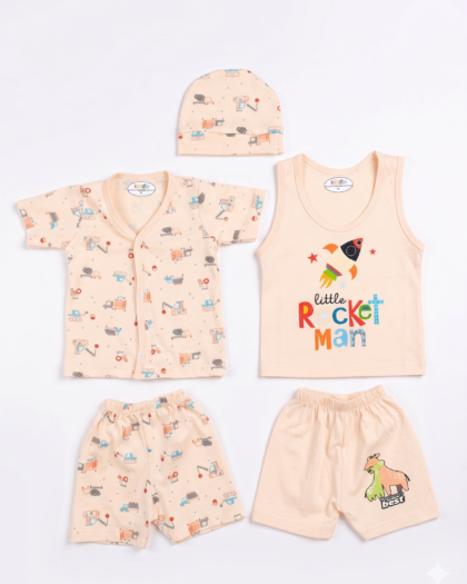 New Born 5-Piece Summer Fun Set ( SOFT PEACH )