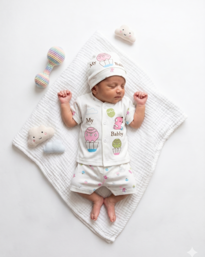 New Born Uni-sex 3-Piece "My Baby" Cotton Set