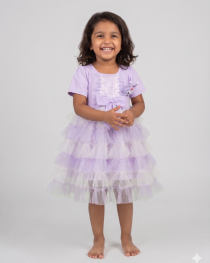 Pari Sky Blue Layered Frock