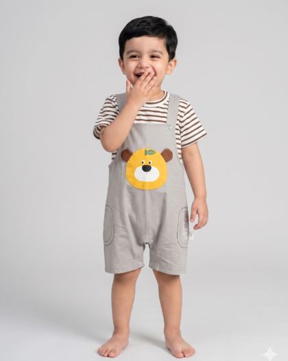 Teddy Bear Dungaree Set