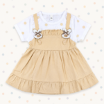 Beige Circle Baby Frock
