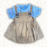 Beige Circle Baby Frock