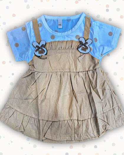 Beige Circle Baby Frock