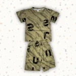 Beige Printed Track Naiker Suit