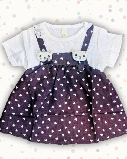 Brown Hearted Baby Frock