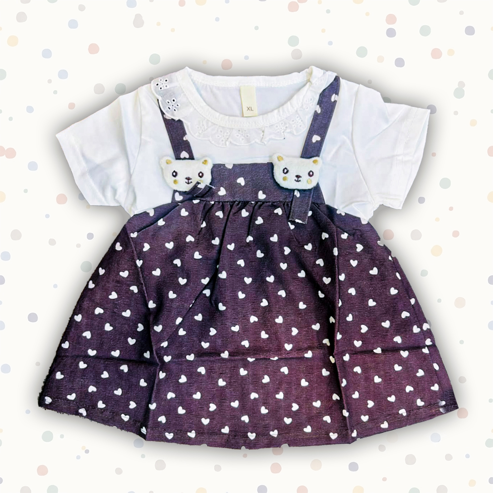 Brown Hearted Baby Frock