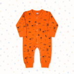 Tropical Orange Rib Romper