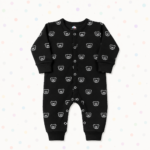 Black Teady Rib Romper