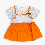 Orange Plain Baby Frock