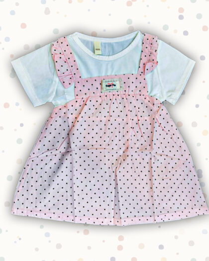 Pink Dotted Baby Frock