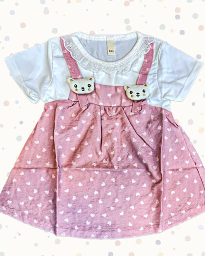 Pink Hearted Baby Frock