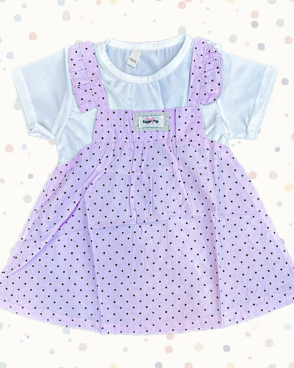 Purple Dotted Baby Frock