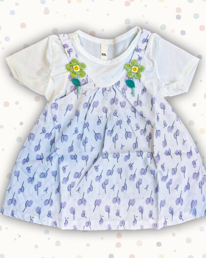 Purple Printed Baby Frock