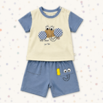 Blue Elephant Printed Boys T-Shirt & Shorts Set
