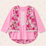 Pink Rose Garden Layered Girls’ Top