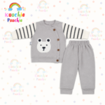 Grey Bear Cardigan & Jogger Set for Baby