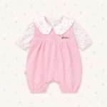 Pink Floral Collar Baby Romper Dress
