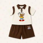 Kids Teddy Bear Polo T-Shirt & Shorts Set