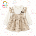Ivory Polka Dot Ruffle Pinafore Dress