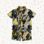 Kids Tropical Leaf Printed Shirt & Shorts Set