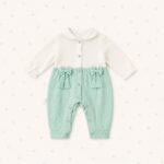 Mint Green Bow Detail Baby Romper