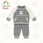 Grey Knit Baby Tracksuit Set