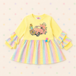 Pastel Rainbow Vintage Car Girls’ Dress