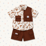 Kids Printed Shirt & Cargo Shorts Set