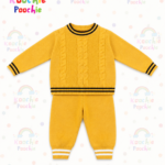 Mustard Cable Knit Sweater Set for Baby Boys & Girls