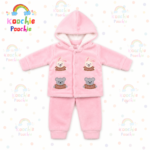Baby Pink Bunny & Bear Hooded Winter Set