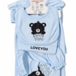 "Love You" Teddy Bear 10-Piece Baby Gift Set – Light Blue