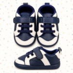 Little Prince Navy Blue & White Baby Sneakers