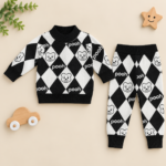 Cute Pooh Bear Checkered Winter 2-Piece Set