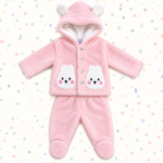 Pink Bunny Plush Winter Set