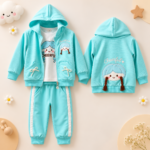 Cheerful Cutie Girls' 3-Piece Hooded Tracksuit Set