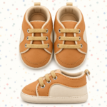 Little Sunshine Tan & Cream Baby Sneakers