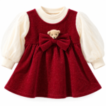 Teddy Bow Elegance Baby Girl Dress