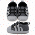 Little Trendsetter Black & Grey Baby Sneakers