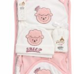 "New Journey Sheep" 10-Piece Baby Starter Set – Soft Pink & White