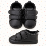 Little Champ Black & Sage Green Baby Sneakers
